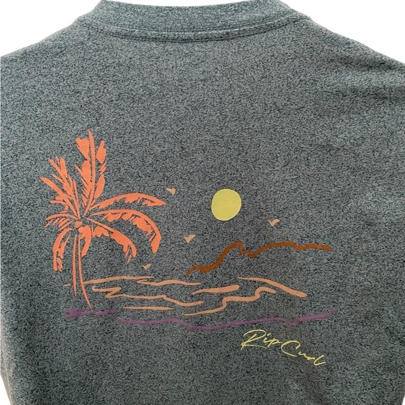 RIP CURL Surf Waves Heather Gray Tee Shirt Men S Small Standard Fit - Picture 4 of 7
